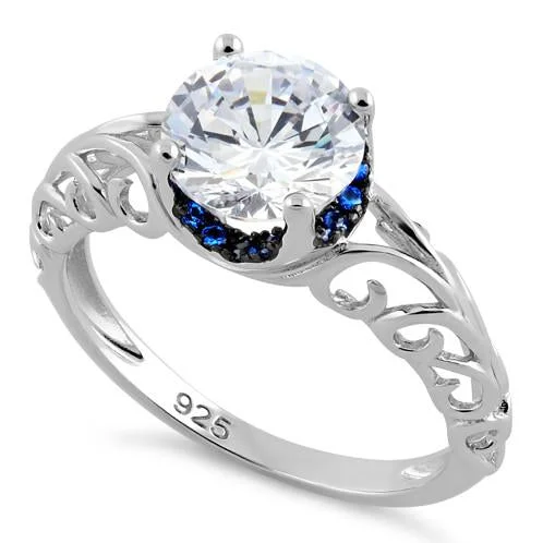 Unique Fashion Rings-Sterling Silver 2.0 Carat CZ Ring