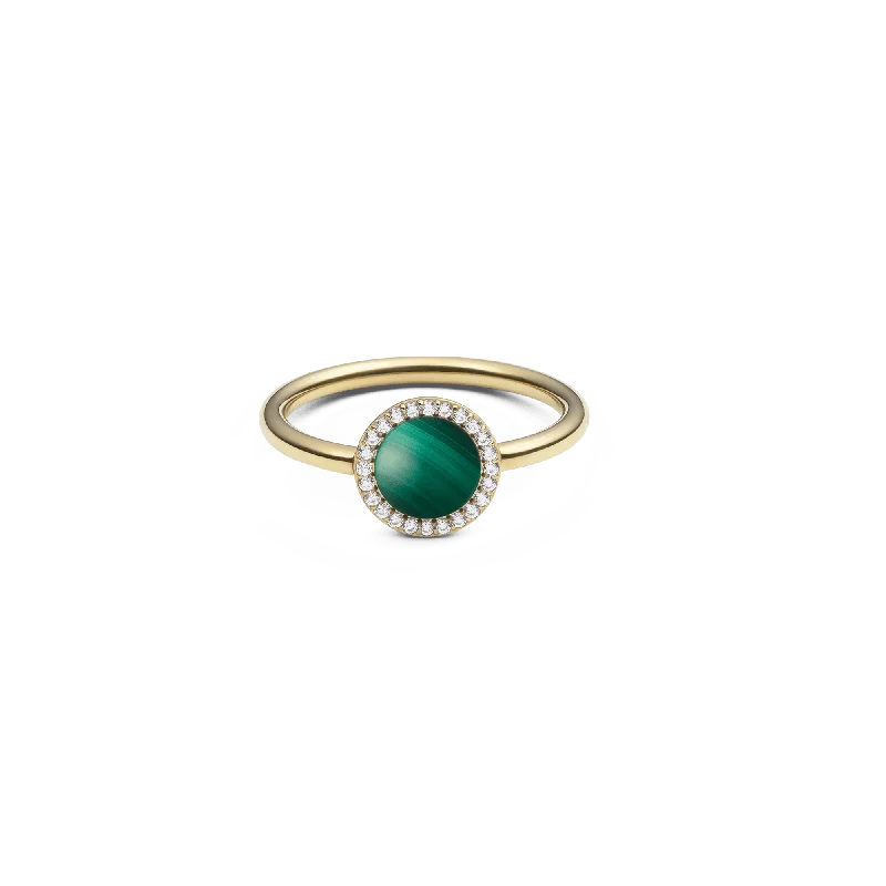 Custom Luxury Rings-Audrey Ring Malachite Gold