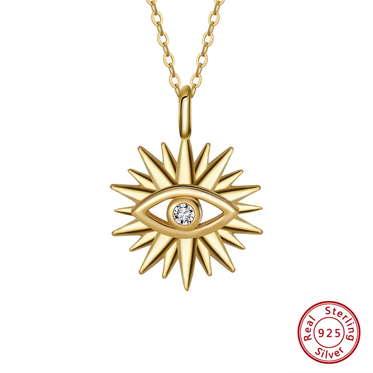 Bohemian Necklaces-Simple Style Devil's Eye Sterling Silver Plating 14k Gold Plated Silver Plated Pendant Necklace