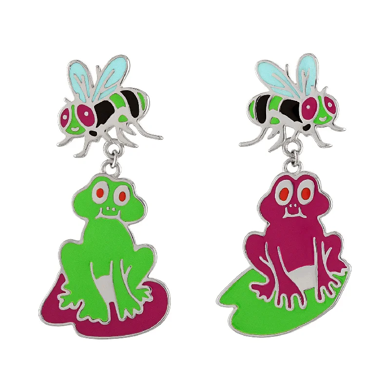 Lightweight Drop Earrings-Amphibian Angels