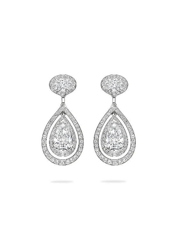 Handmade Gemstone Earrings-Vintage Palace Platinum Diamond Earrings