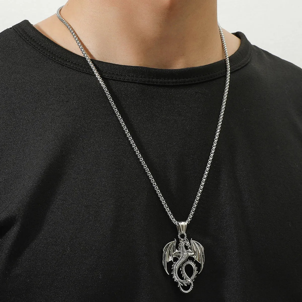 Textured Necklaces-Alloy Titanium Steel Plating Men'S Necklace