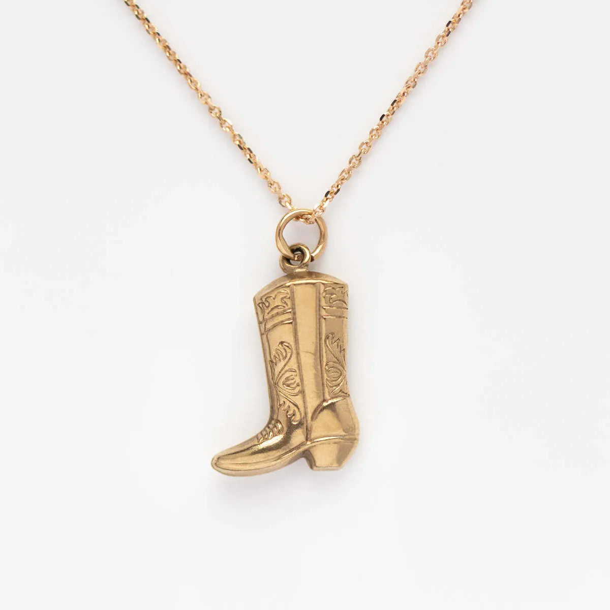 High-End Necklaces-Stainless Steel Copper Retro Cowboy Style Boots Plating Pendant Necklace