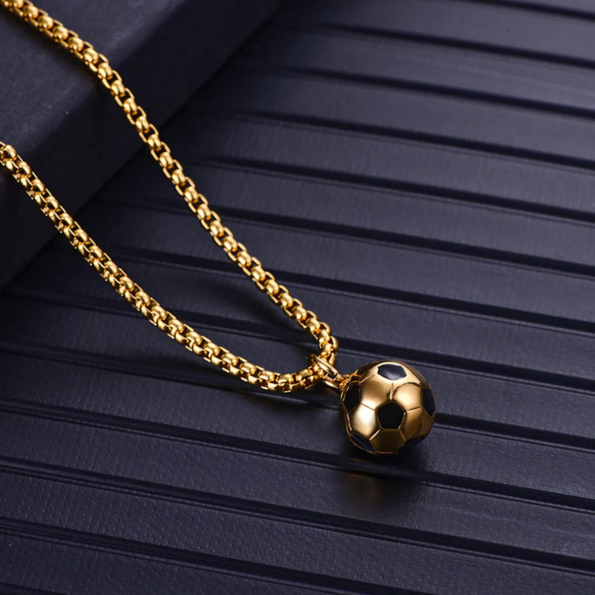 Golden Pendant Square Pearl Chain Thick 2.5mm Long 60cm [Item No. D02-02/3】