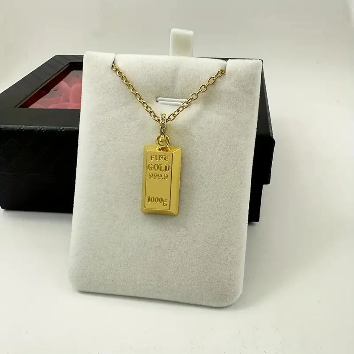 Women's Necklaces-Hip-Hop Simple Style Classic Style Letter Alloy Plating Artificial Rhinestones 18K Gold Plated Men'S Pendant Necklace