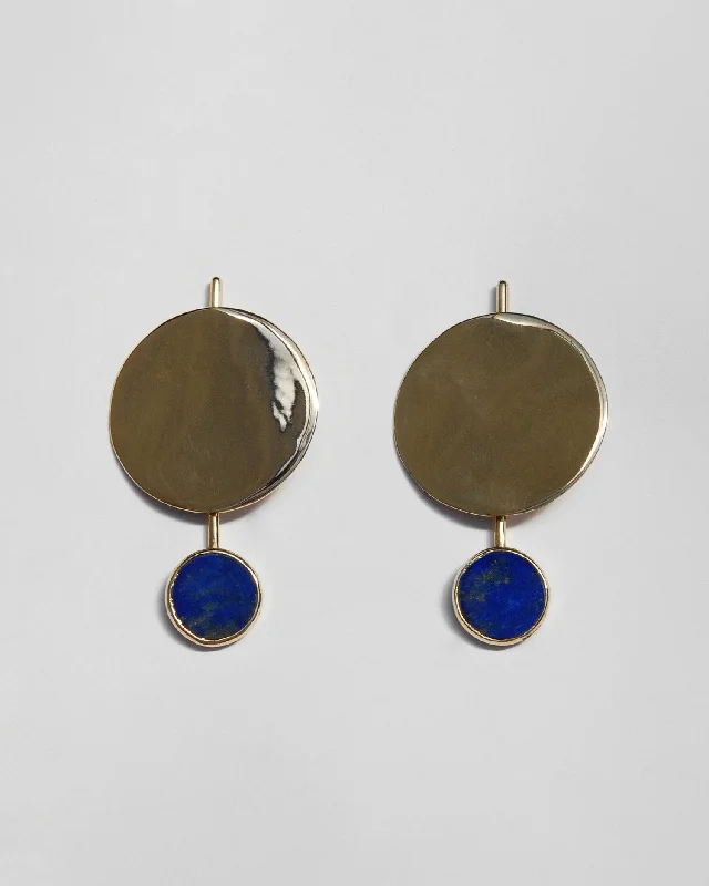 Silver Stud Earrings-Filia Earrings in Lapis