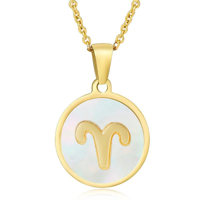 White Shell-Aries (Including Chain)