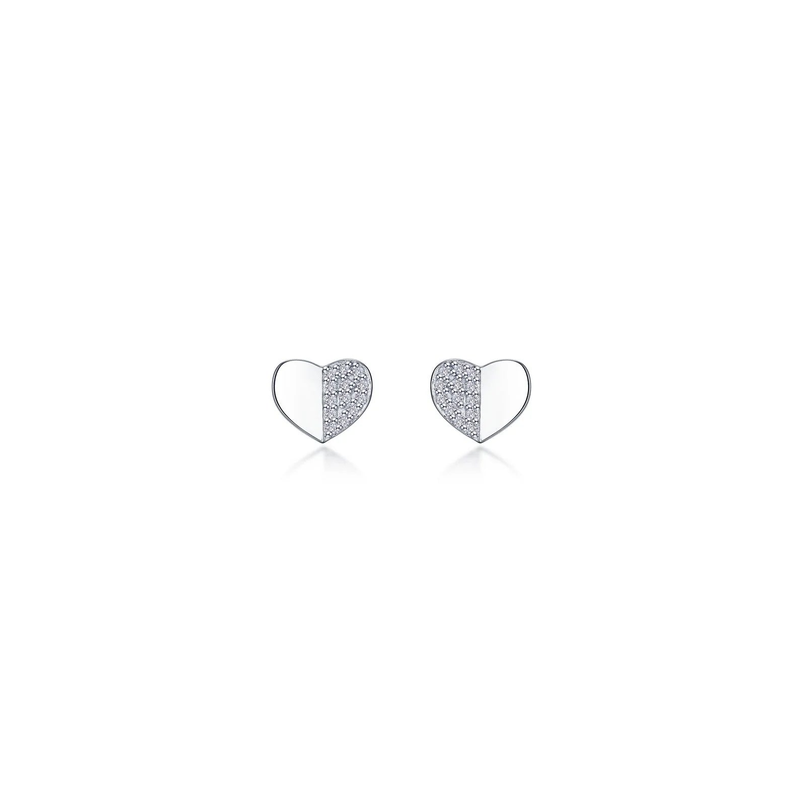 Modern Gold Earrings-Lafonn Simulated Diamond Heart Stud Earrings E2023CLP00