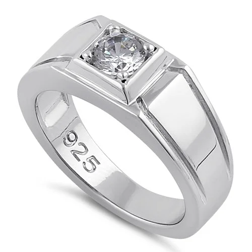 Custom Promise Rings for Women-Sterling Silver Elegant Carved Engagement Ring