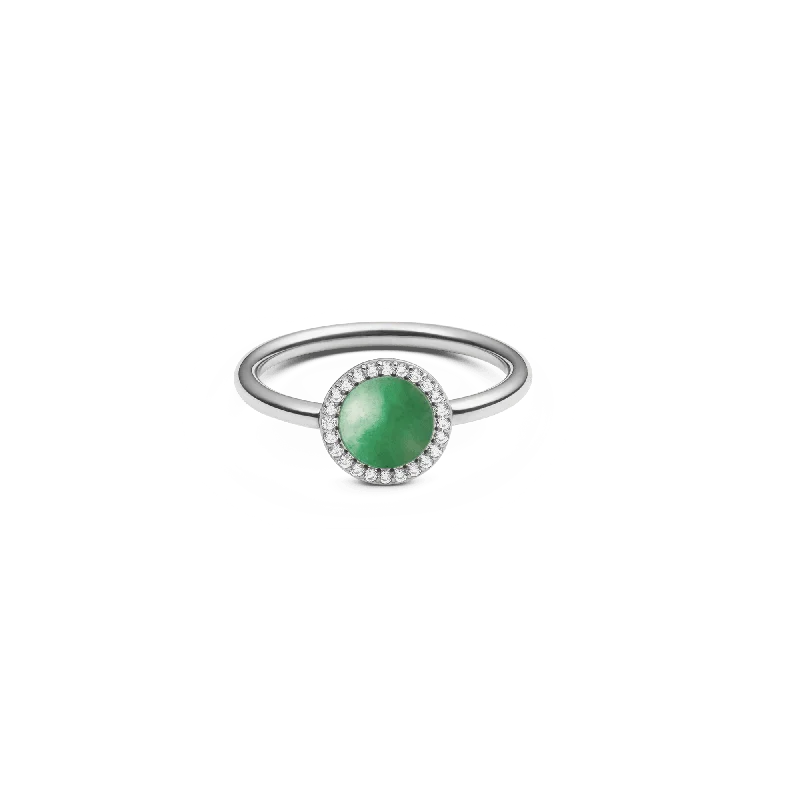 Simple Promise Rings-Audrey Ring Jade Silver