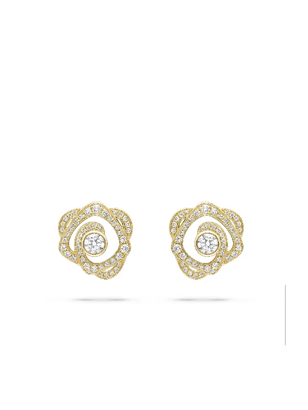 Multi-Stone Earrings-Maymay Rose Large Yellow Gold Diamond Earrings