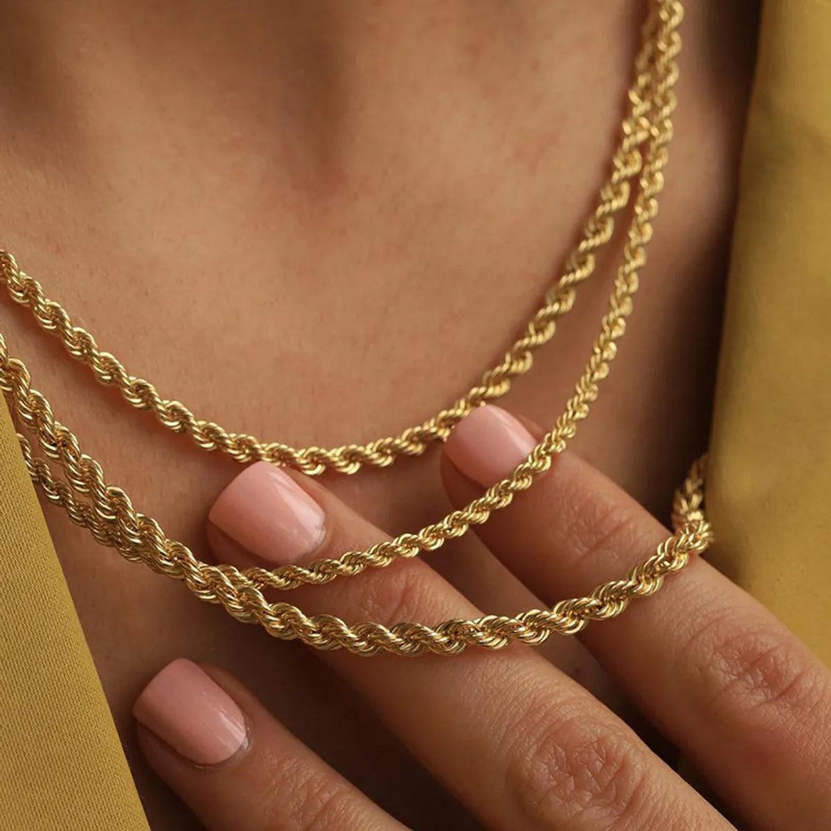 Energy Necklaces-Hip-hop Geometric Stainless Steel Titanium Steel Chain 18k Gold Plated Necklace