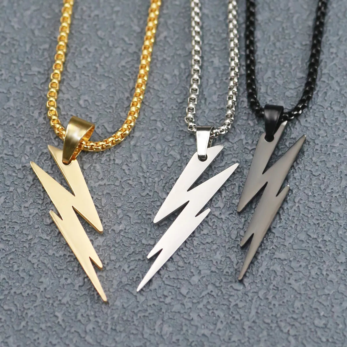 Fashionable Necklaces-Vintage Style Lightning Stainless Steel Plating Unisex Pendant Necklace