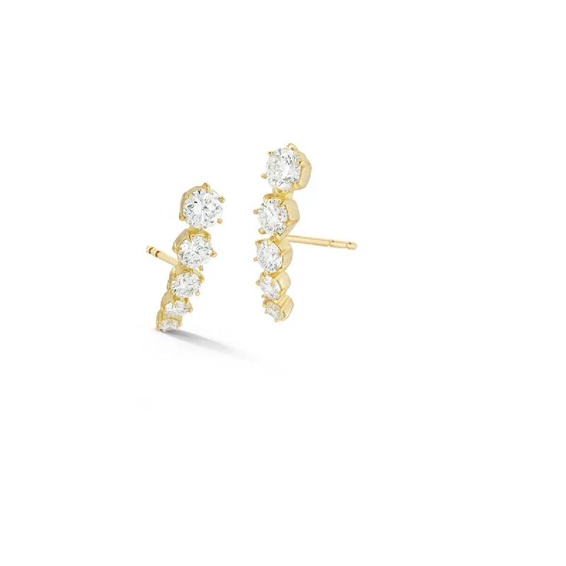 Crystal and Silver Earrings-Ara Five Stone Studs