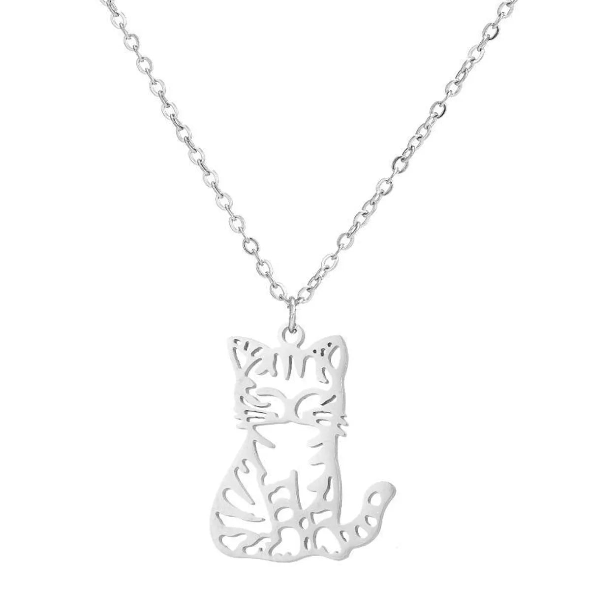 Cat Necklace Steel