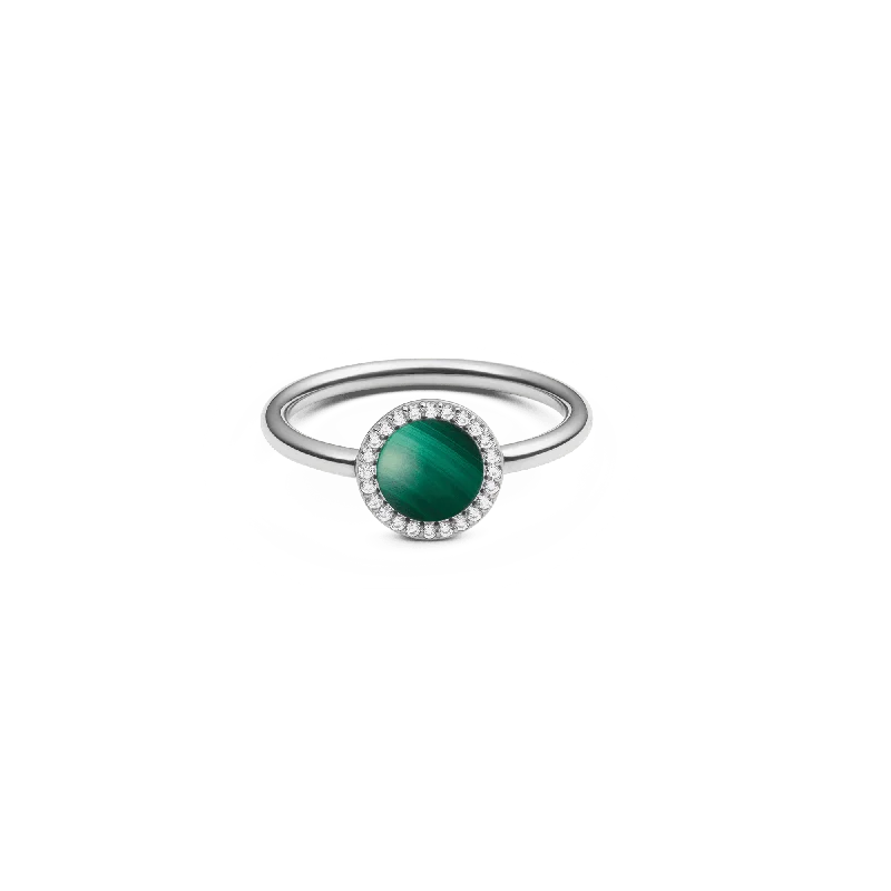 Heart-Shaped Engagement Rings-Audrey Ring Malachite Silver