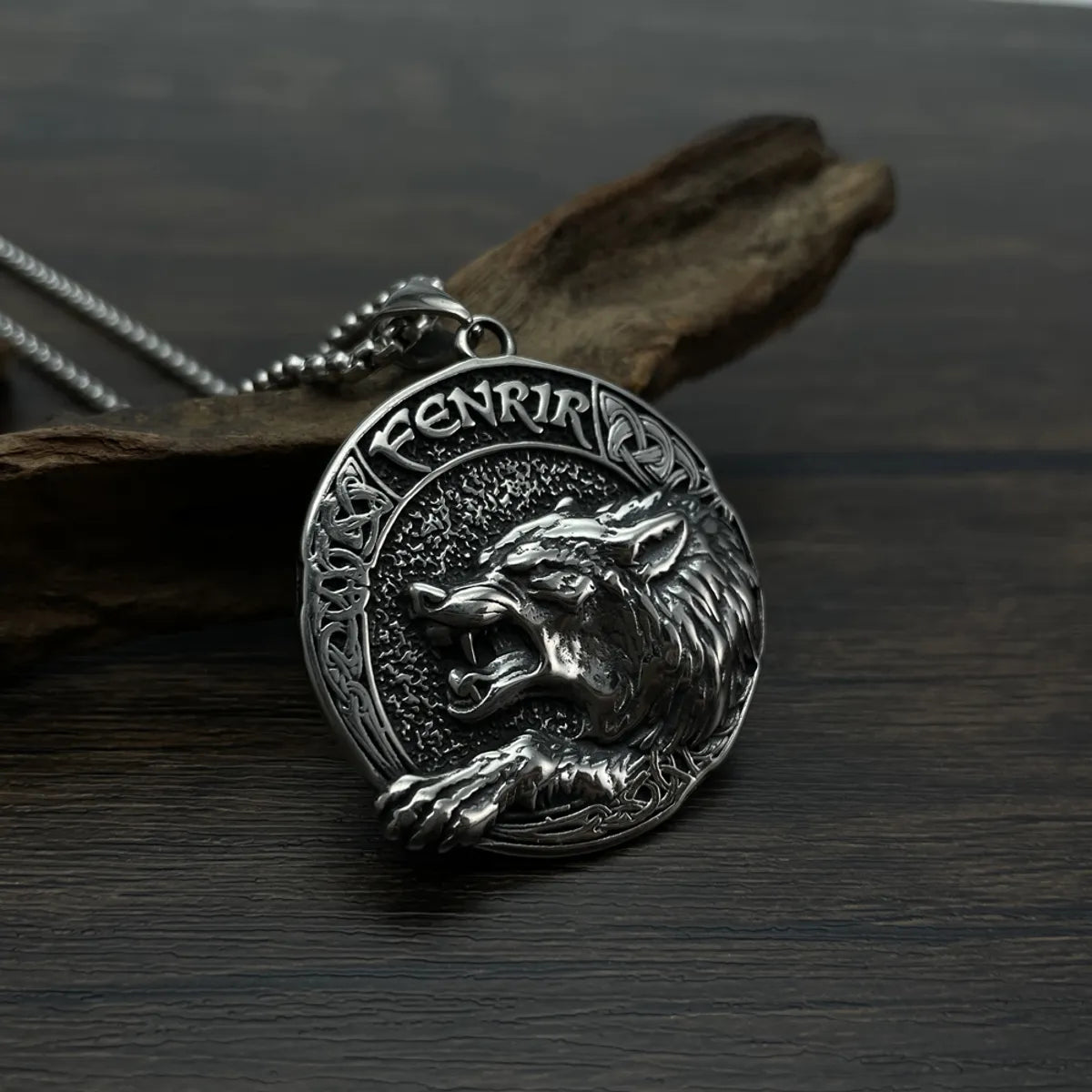 Multi-Layer Necklaces-Hip-Hop Wolf 304 Stainless Steel Men'S Pendant Necklace