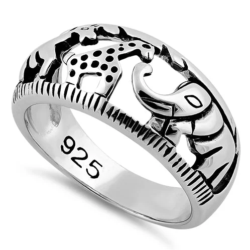 Wedding Rings for Couples-Sterling Silver Animals Ring