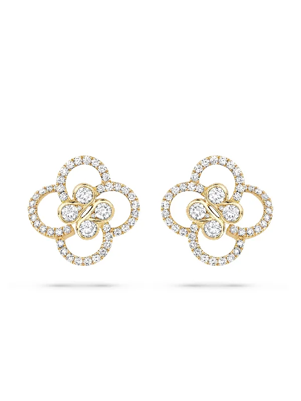 Adjustable Hoop Earrings-Be Boodles Yellow Gold Diamond Earrings