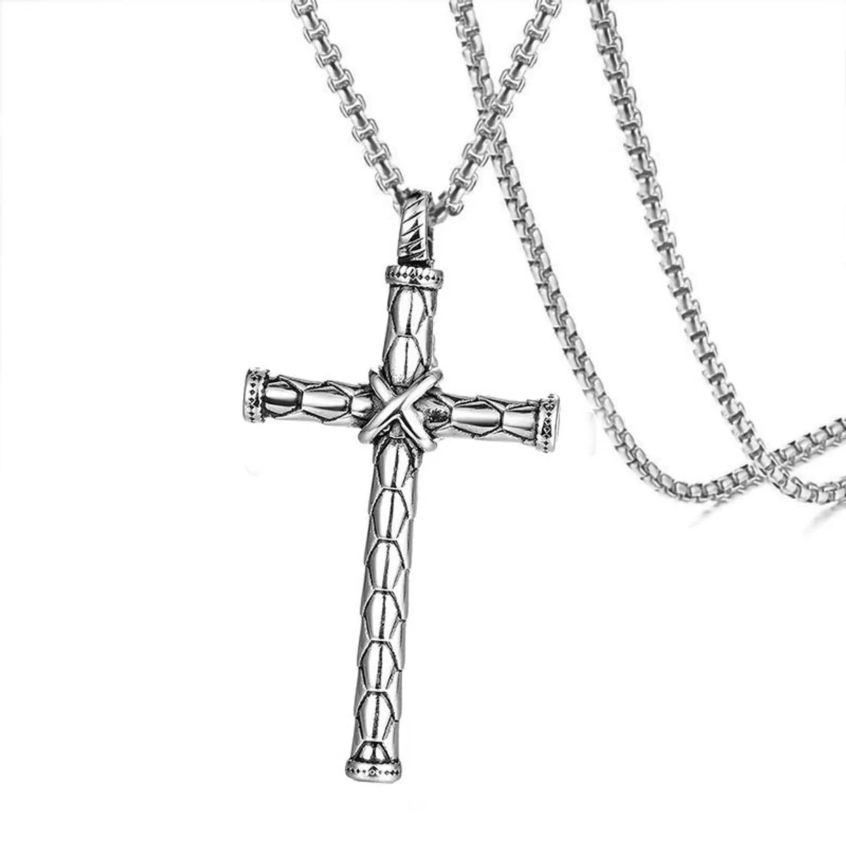 Binding Cross Titanium Steel Necklace