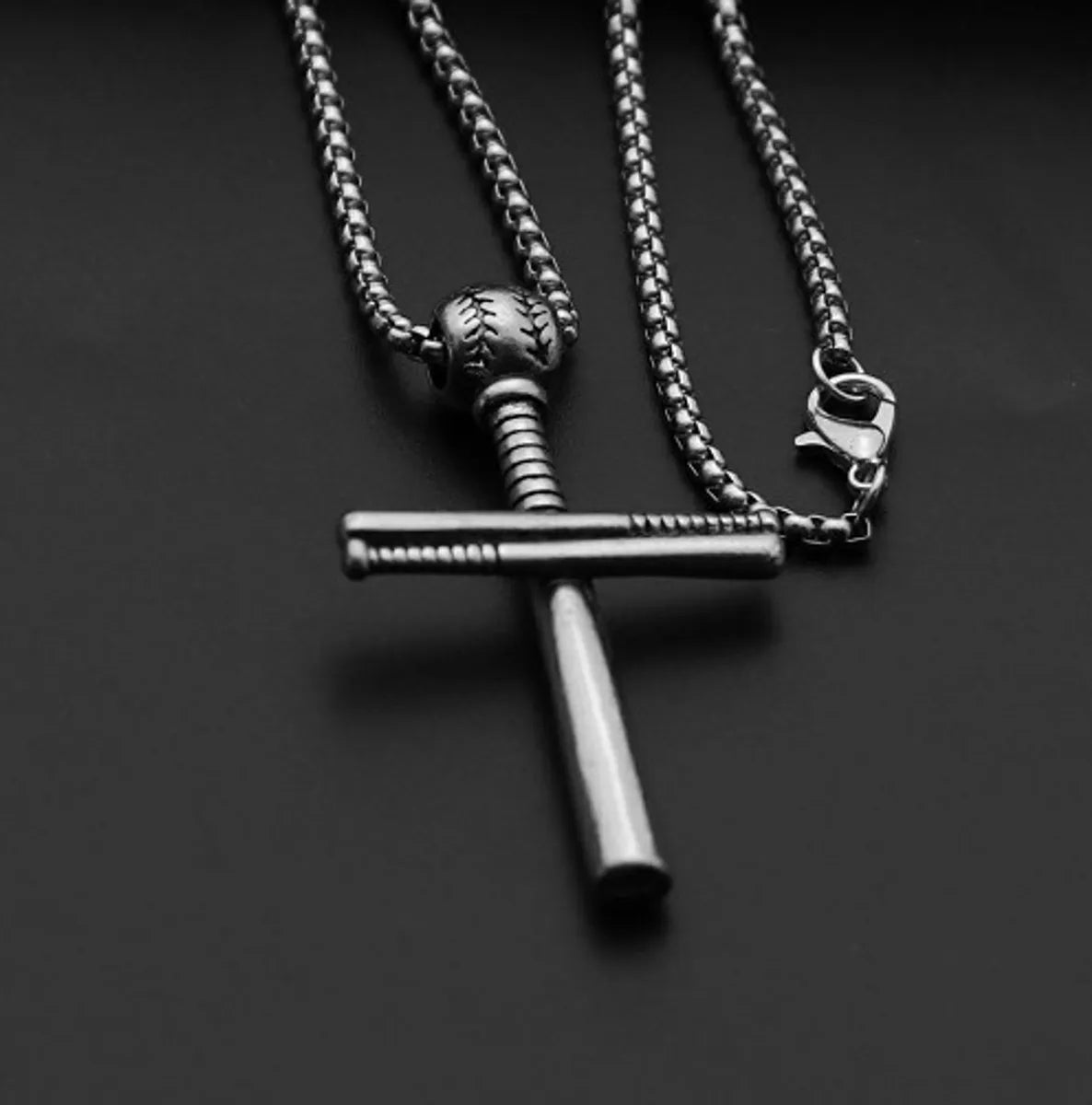 Baseball Cross Titanium Steel Necklace