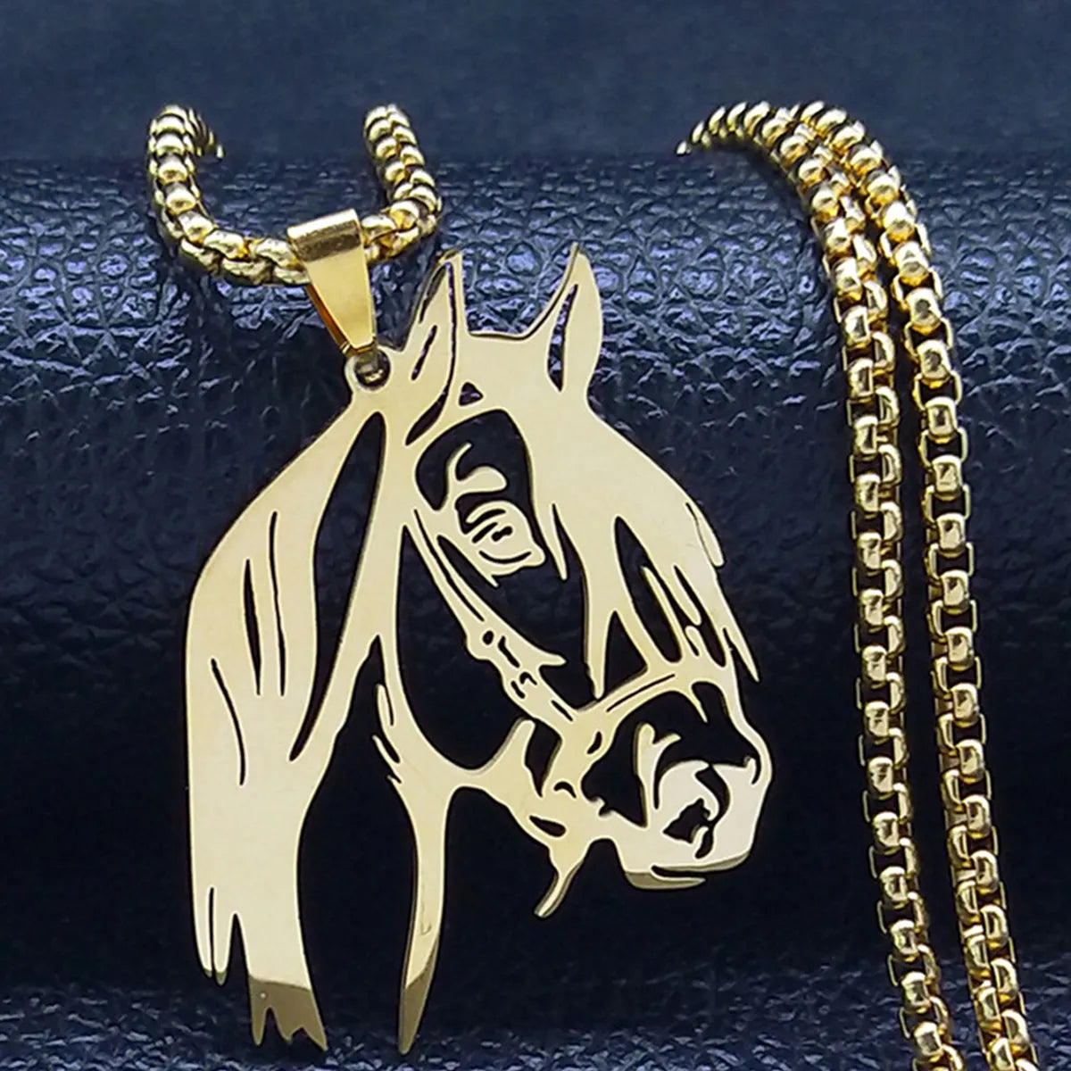 Monogram Necklaces-Gothic Punk British Style Animal 304 Stainless Steel Hollow Out Gold Plated Unisex Pendant Necklace