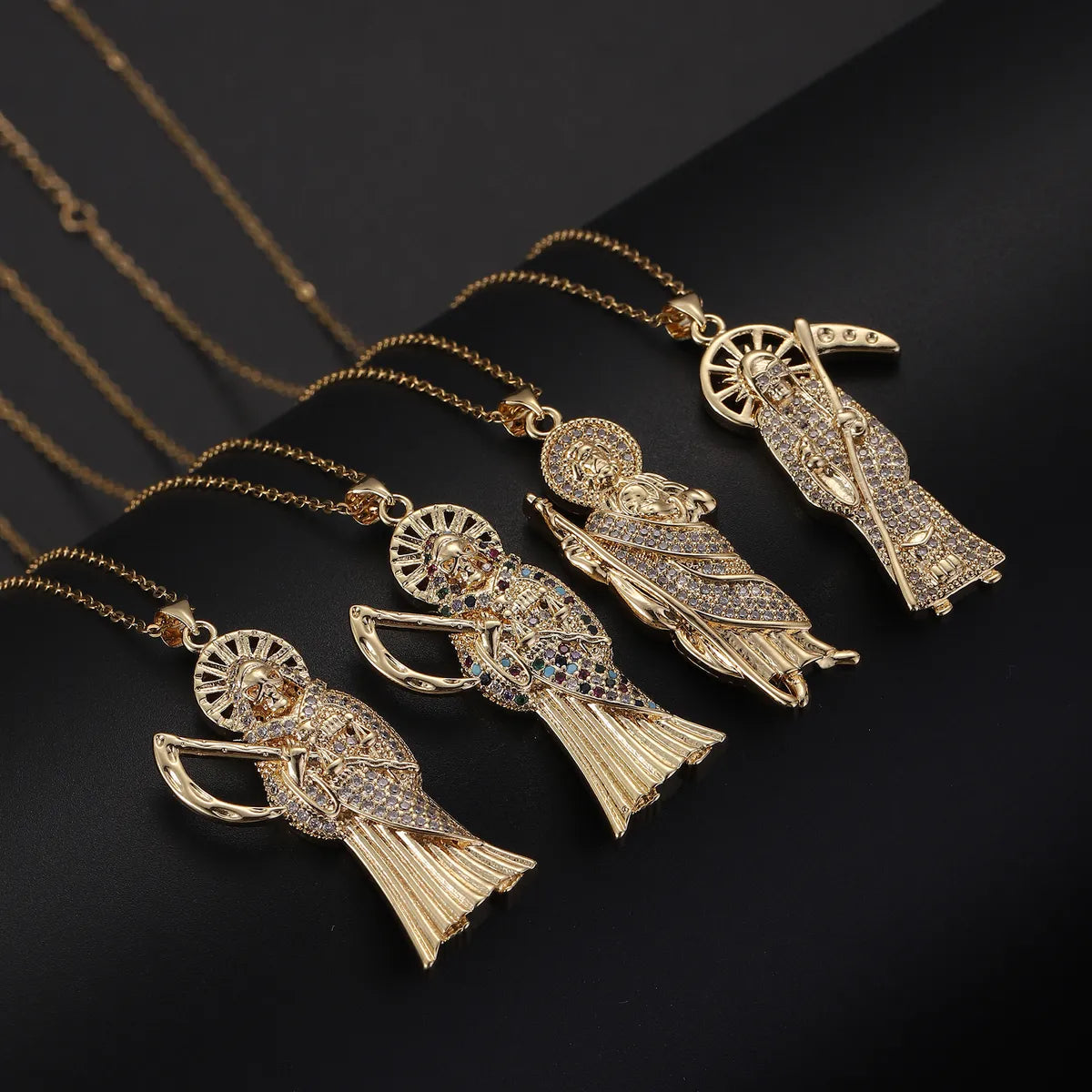 Energy Necklaces-Casual Simple Style Shiny Human Copper Inlay Zircon Women'S Pendant Necklace