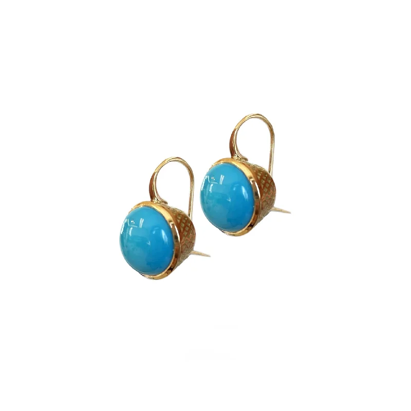 Red Gemstone Earrings-Crownwork Turquoise Earrings