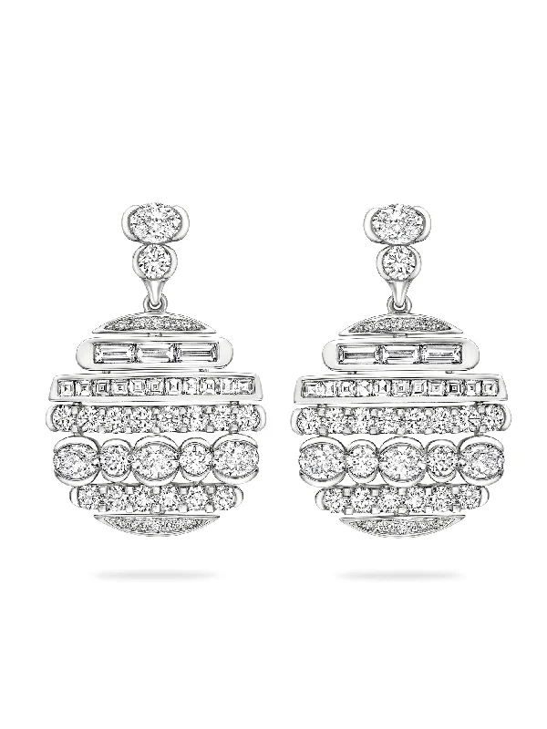 Fancy Drop Earrings-The Boodles National Gallery Collection - Play of Light Platinum Earrings