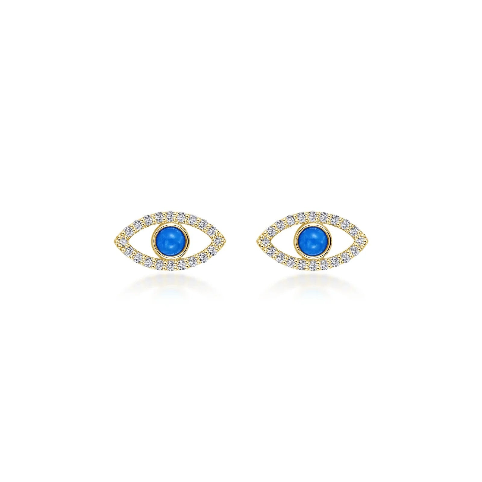 Exclusive Gemstone Earrings-Lafonn Reconstituted Turquoise Evil Eye Stud Earrings E0635TQG00