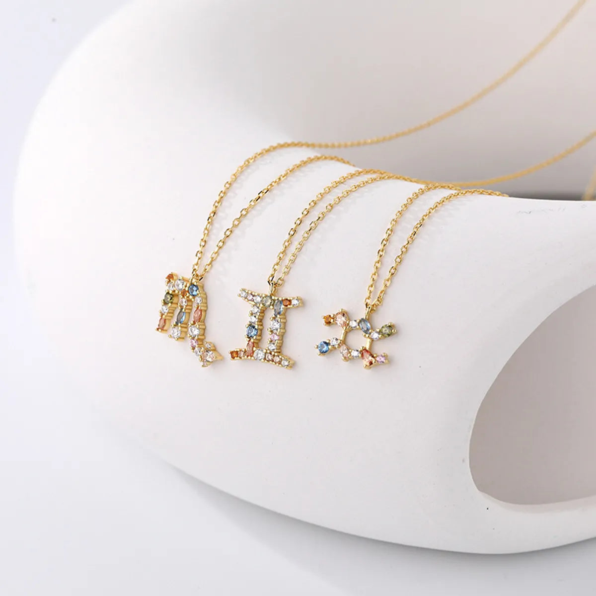 Valentine's Day Necklaces-Ig Style Simple Style Constellation Sterling Silver Zircon Pendant Necklace In Bulk