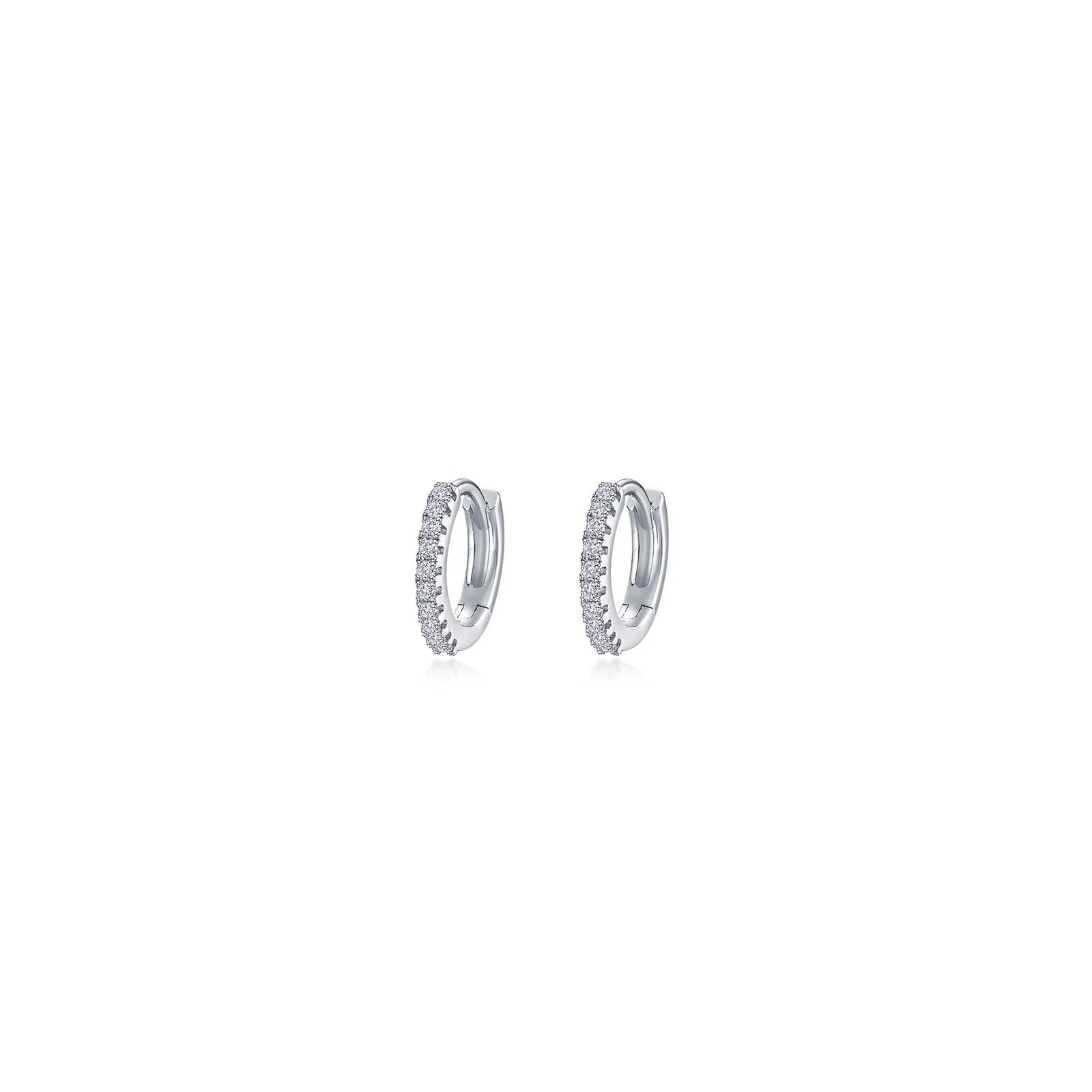 Lightweight Drop Earrings-Lafonn Simulated Diamond 10mm Huggie Hoop Earrings E0619CLP00