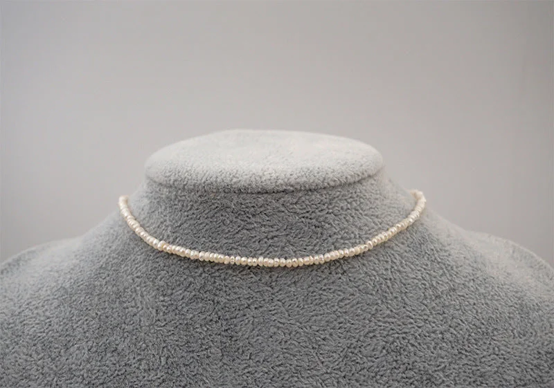 Bar Necklaces-Fashion Round Pearl Beaded Plating Necklace 1 Piece