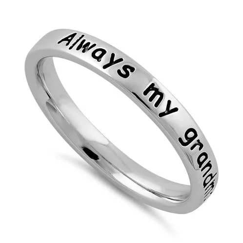 Custom Engagement Rings for Men-Sterling Silver "Always my grandmother, forever my friend" Ring