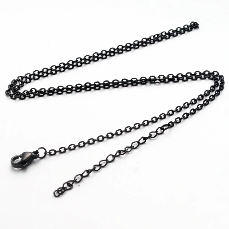 Black 2mm-45 + 5cm Tail Chain