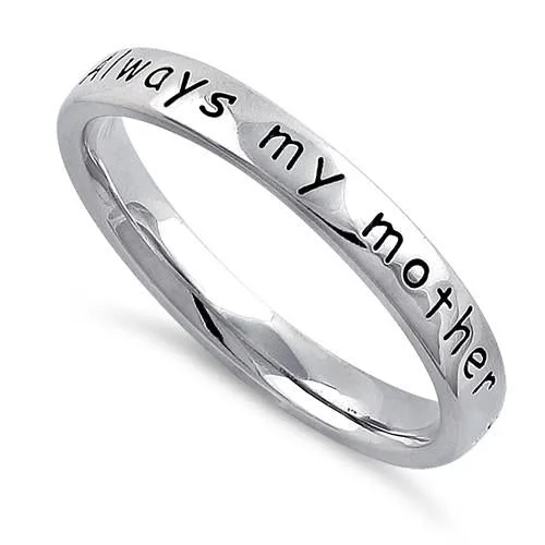 Classic Promise Rings-Sterling Silver "Always my mother, forever my friend" Ring