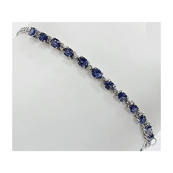 Birthstone Bangle Bracelets-Sterling Silver Tanzanite Bracelet