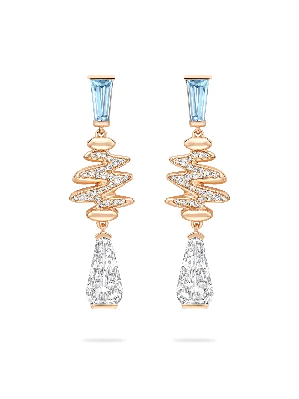 Vintage Designer Earrings-The Boodles National Gallery Collection - Brushstrokes Diamond Rose Gold Earrings