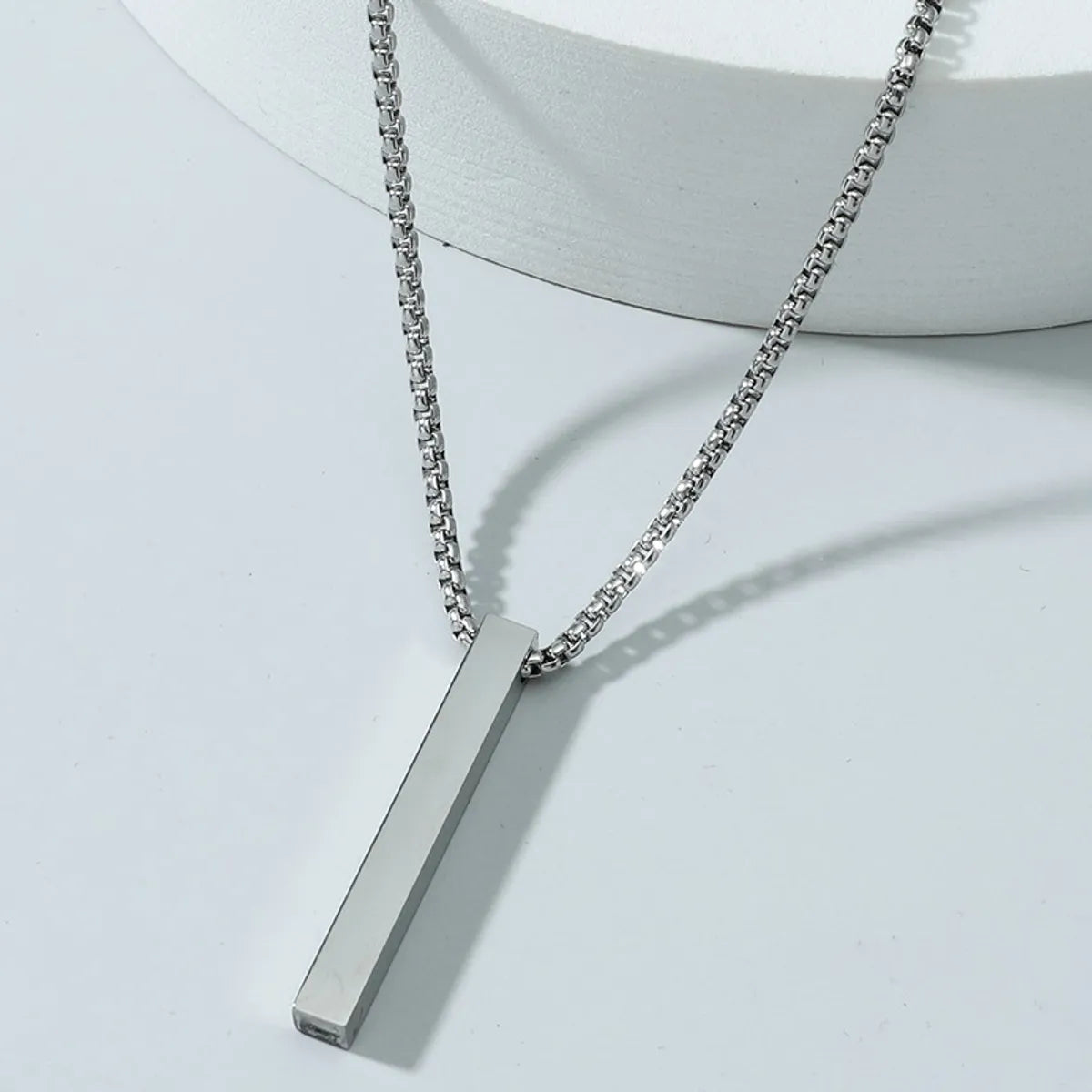 Artistic Necklaces-Simple Style Geometric Stainless Steel Titanium Steel Plating Men'S Pendant Necklace