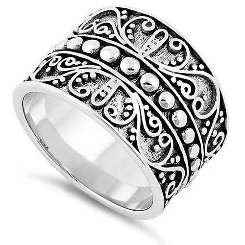 Wedding Ring Custom Design-Sterling Silver Curl Vines Ring