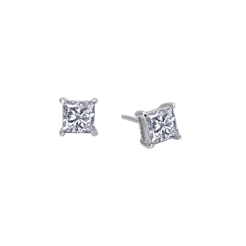 Elegant Pearl Earrings-Lafonn Simulated Diamond 1.50ct Princess Stud Earrings E0114CLP00